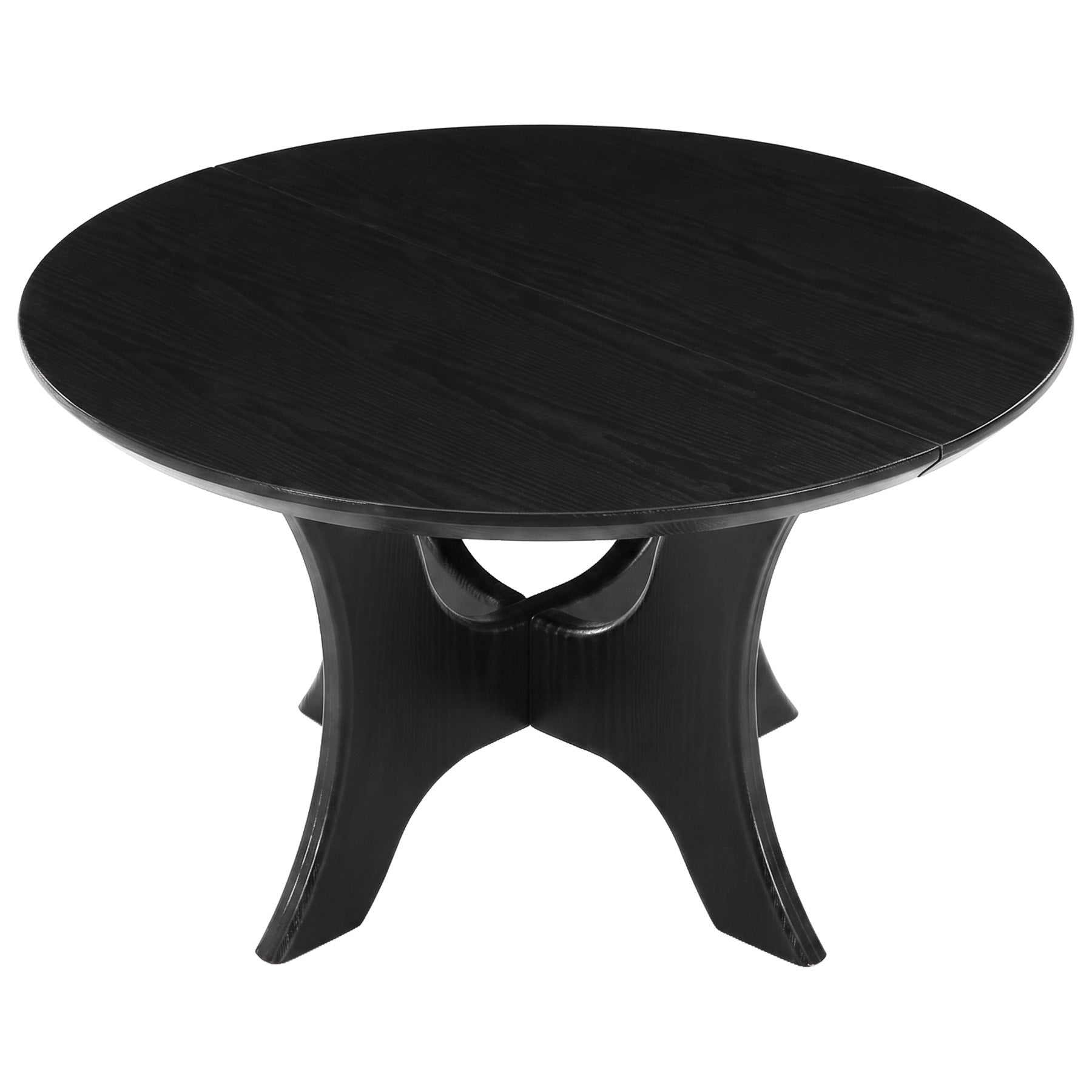 Tribesigns 31.1 Inch Round Coffee Table with Cross Base, Modern Black Table for Living Room