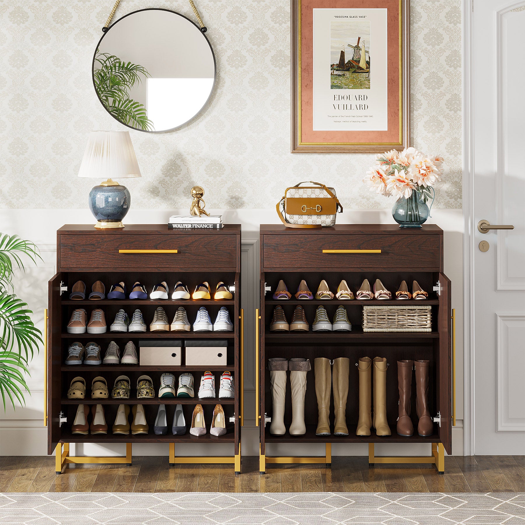 Tribesigns Shoe Cabinet with Doors, 20 Pair Storage Organizer for Entryway