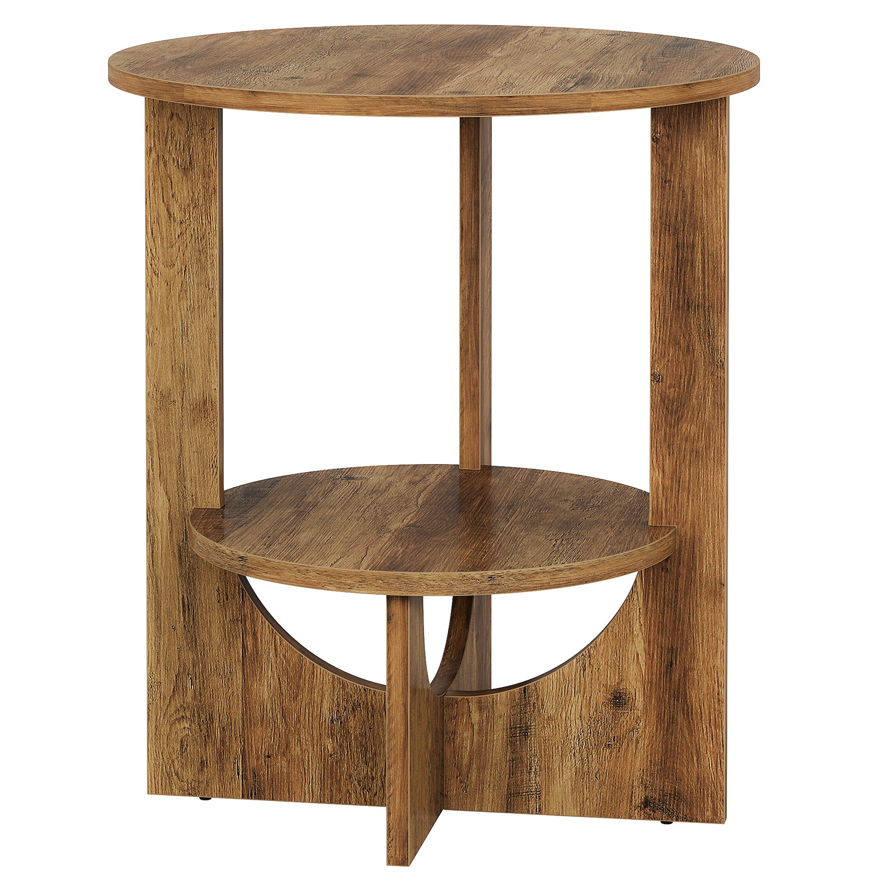 Tribesigns 19.68-Inch Round End Table with Storage, 2-Tier Tall Side Table for Living Room and Bedroom