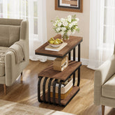 Tribesigns 3-Tier Narrow End Table, C-Shaped Side Table for Living Room 3