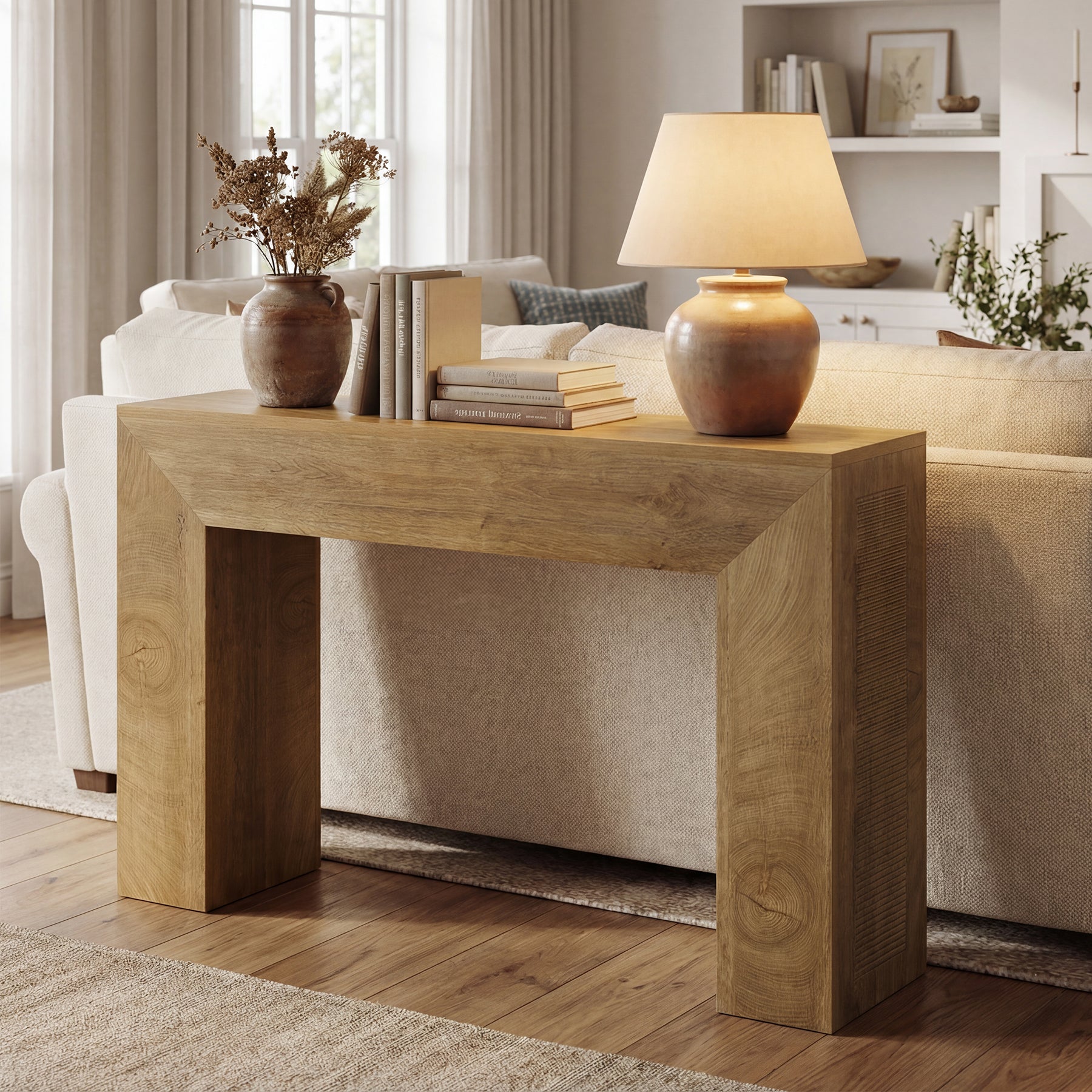 43.31" Console Table, Wooden Rectangular Sofa Table for Entryway and Living Room