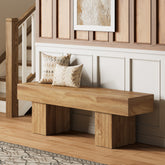 Tribesigns 55-Inch Wooden Entryway Bench with Broad Legs, Farmhouse Indoor Bench with 330 lb Capacity 3
