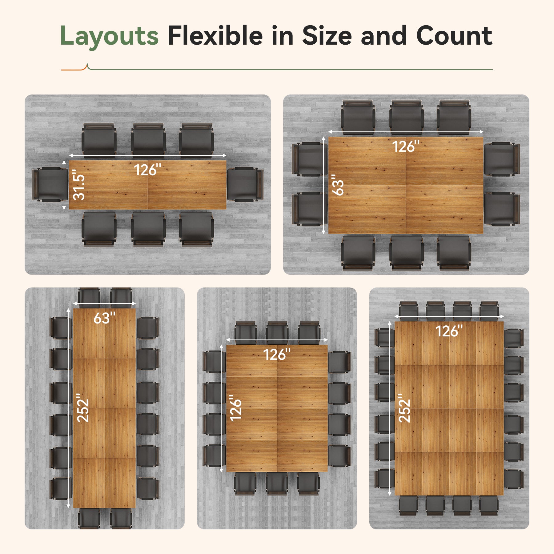 Tribesigns 63-Inch Solid Wood Executive Desk with Cutout Bases, Large Office Desk for Home Office