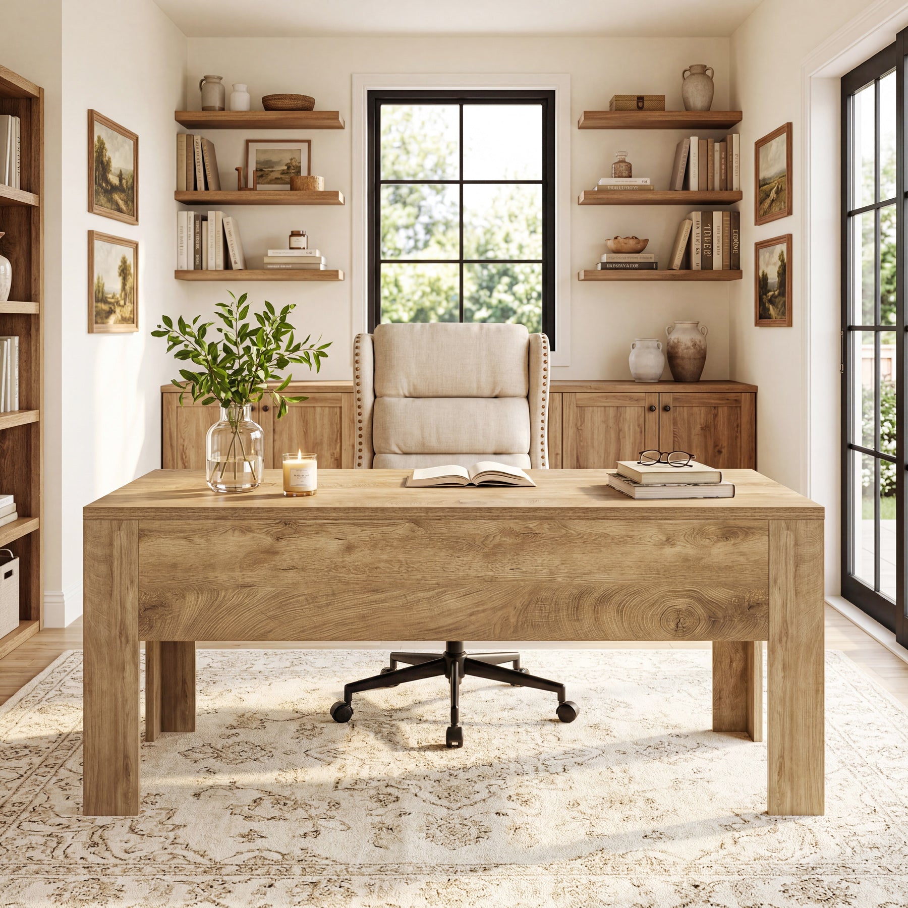 Tribesigns 63-Inch Modern Home Office Desk, Large Wooden Computer Desk for Study and Office