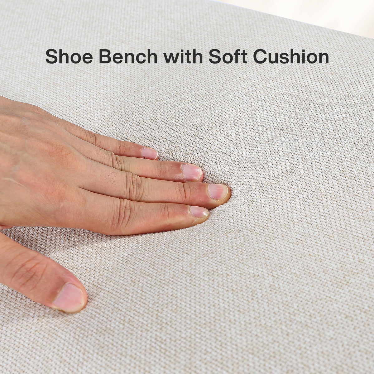 Tribesigns 55.1" Entryway Bench with Cushion and Shoe Storage, Upholstered Shoe Bench for Hallway