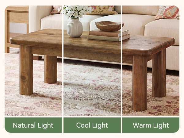 Tribesigns 47.2-Inch Solid Wood Coffee Table with Rectangular Tabletop