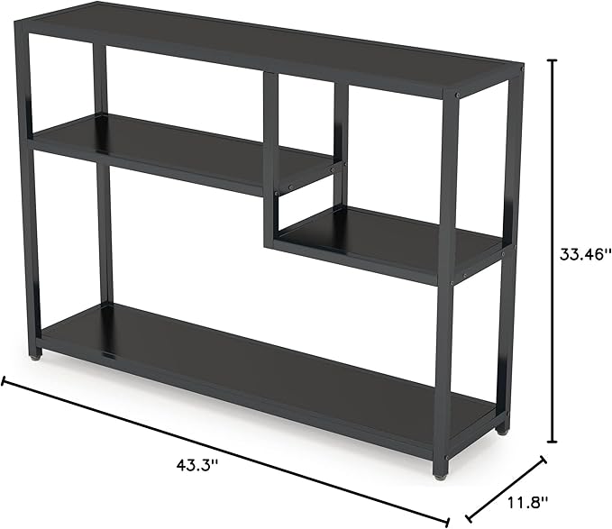 Enhanced Entryway Console Table with 43" Length and Convenient Storage Shelves