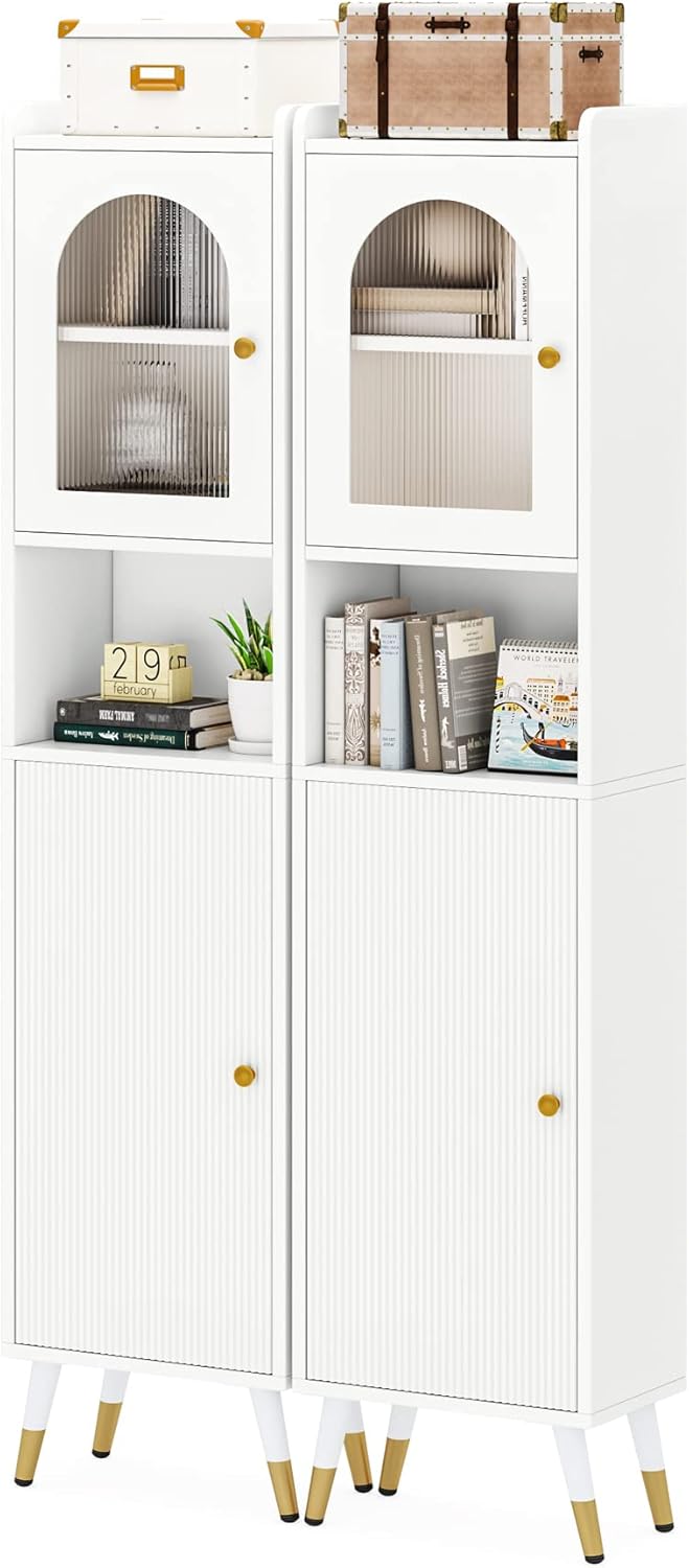 Tribesigns Modern Storage Cabinet Acrylic Door, for Bathroom, Living Room