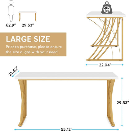 55" Computer Desk, Modern Laptop PC Student Table