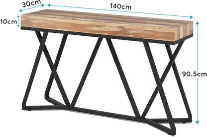 Farmhouse Console Table, 55" Sofa Table Wood Entryway Table