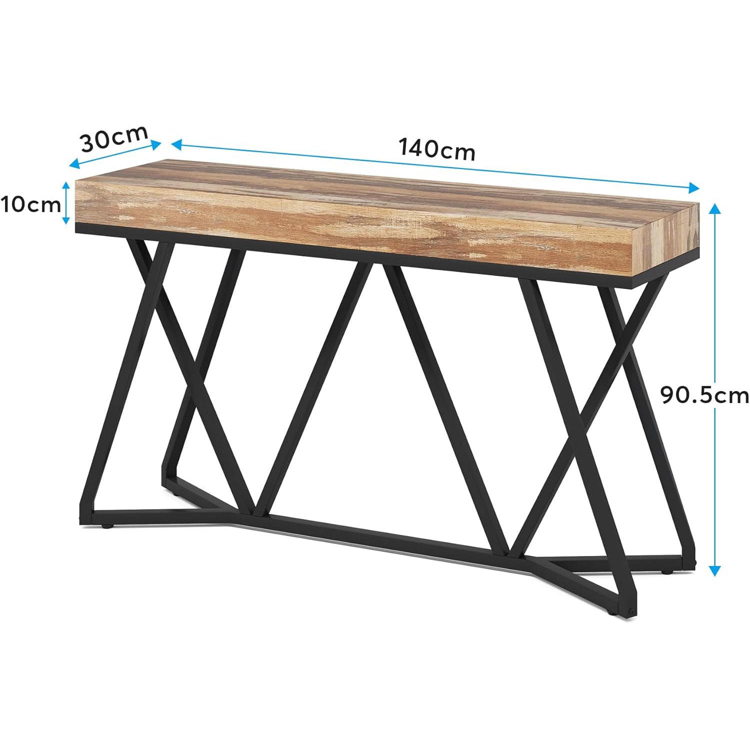Farmhouse Console Table, 55" Sofa Table Wood Entryway Table