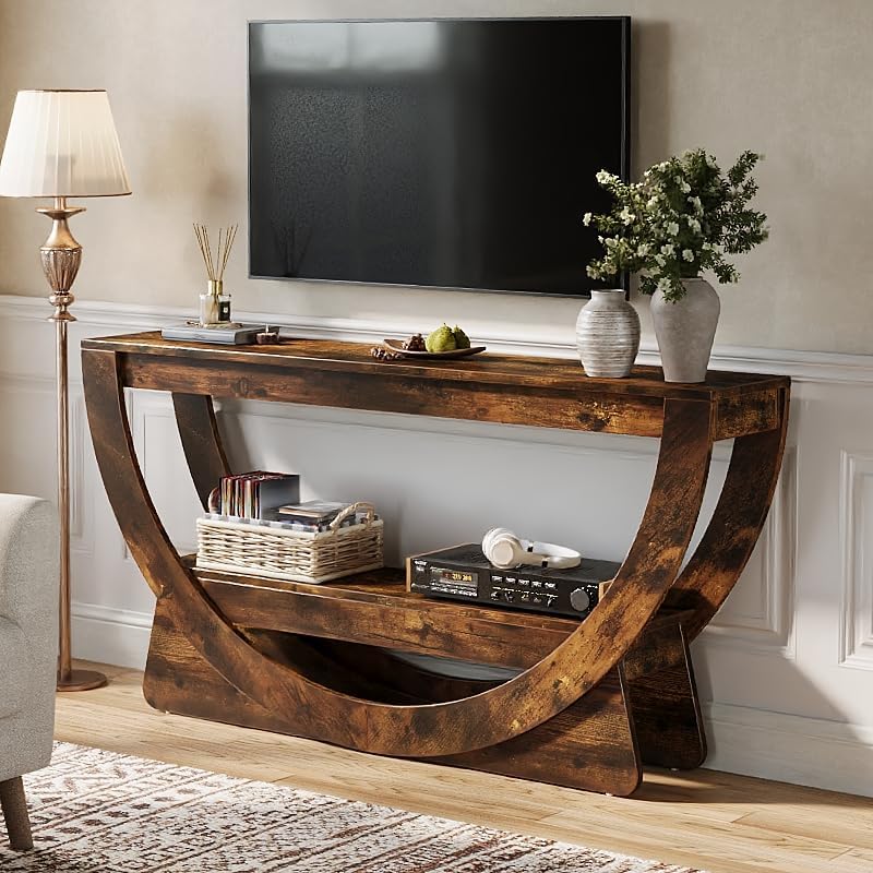 TV Stand for 55 - 75" TV, Entertainment Center with Open Storage Shelves Tribesigns