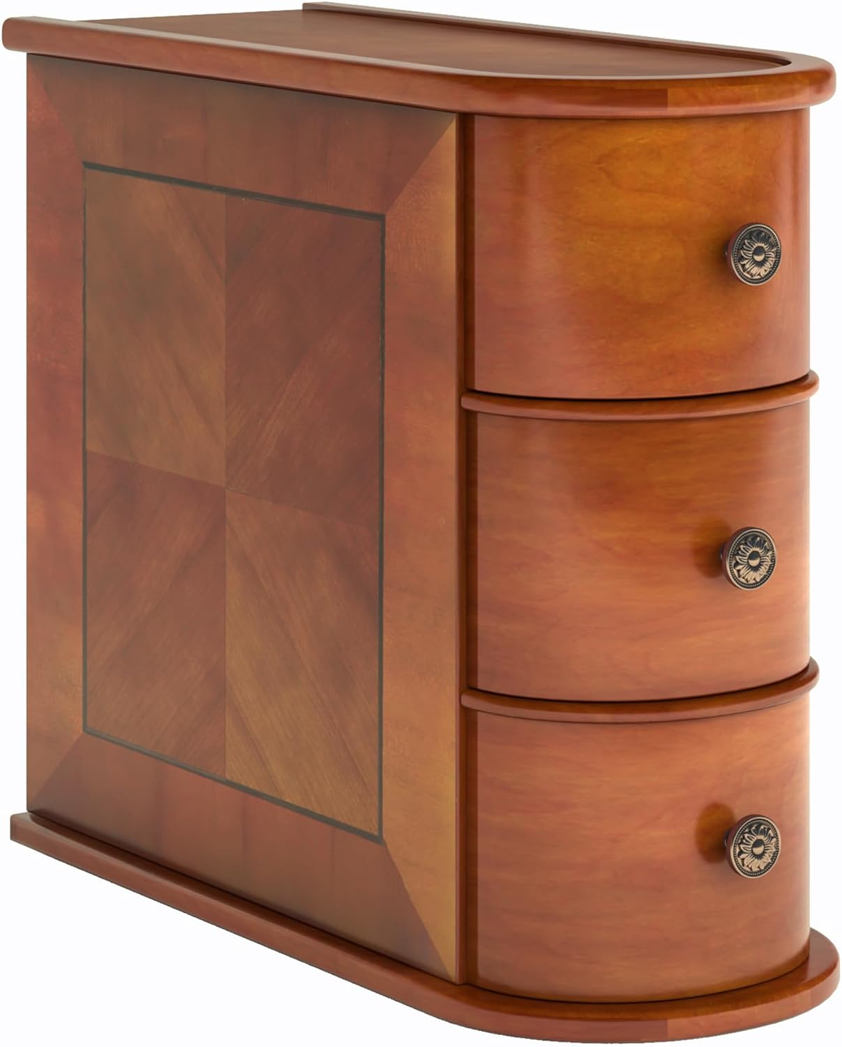 Wood Narrow End Table with 2 Drawers - Modern Nightstand