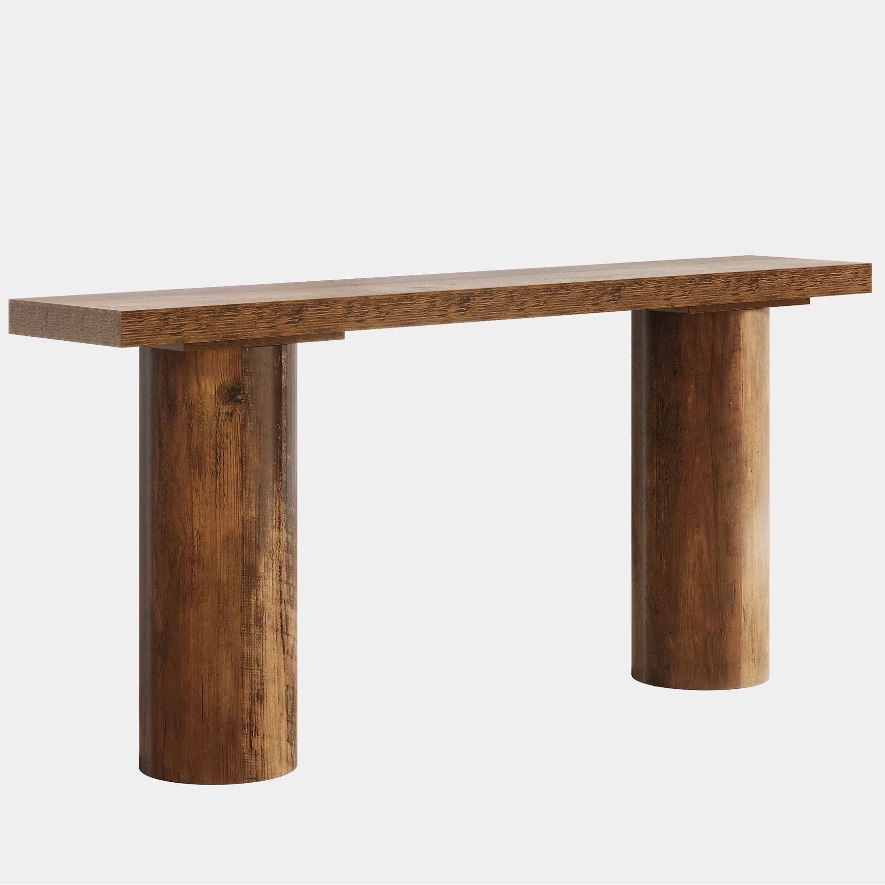 63" Console Table, Long Rustic Sofa Table Bar Table