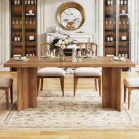 63" Dining Table, Farmhouse Kitchen Table with Large Tabletop for 4-6 Tribesigns#Colour_Walnut Brown