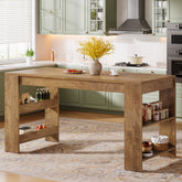 Tribesigns 63 Inch Farmhouse Kitchen Island with Double-Sided Storage Shelves 3