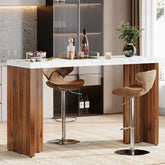 Tribesigns 55.12-Inch Bar Table with Faux Marble Top, Counter Height Pub Table for Kitchen 3