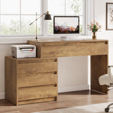62.99-Inch Computer Desk with 5 Drawers, Industrial Home Office Desk with File Cabinet for Small Spaces 3