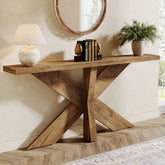 Tribesigns 70.9-Inch Console Table, Farmhouse Sofa Table with Wooden Geometric Base for Entryway 3