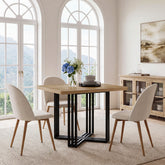 Tribesigns 39.37-Inch Dining Table for 4, Industrial Farmhouse Kitchen Table with Wood Grain Finish 3