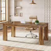 Tribesigns 63 Inch Executive Desk, Large Rustic Computer Desk with Spacious Workstation for Home Office 3