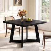 Tribesigns 39.37-Inch Square Dining Table for 2-4, Modern Black Kitchen Table with Stable Frame 3