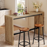 Tribesigns 55-Inch Counter Height Bar Table with Metal Footrest and Fluted Design, Rectangular High Top Pub Table for Home Bar Kitchen and Bistro 3