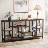 Tribesigns 70.9-Inch Extra Long Console Table with 3-Tier Storage Shelves, Industrial Narrow Sofa Table for Entryway 3