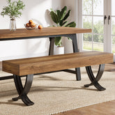 Tribesigns 55" Dining Bench, Farmhouse Bench with X-Legs for Dining Room 3