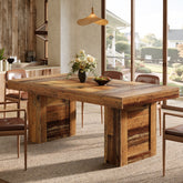Tribesigns 63 Inch Farmhouse Dining Table for 6, Rectangular Wooden Kitchen Table with Heavy Duty Legs for Dining Room 3