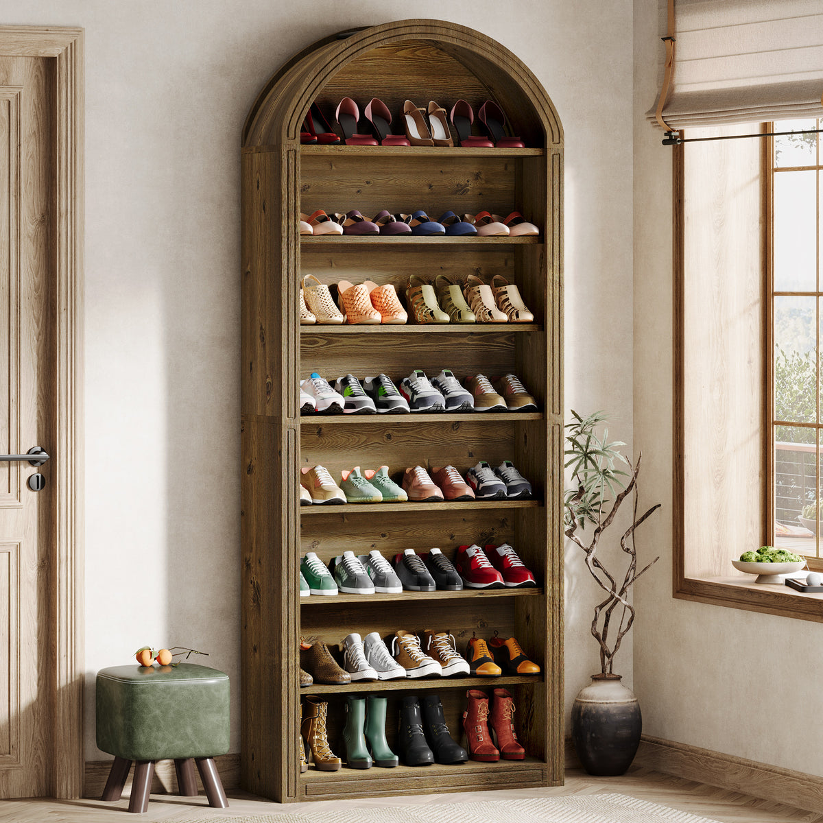 Imported Shoe Rack Tribesigns 8-Tier Shoe Storage Cabinet, Tall Shoe Rack for Entryway ...
