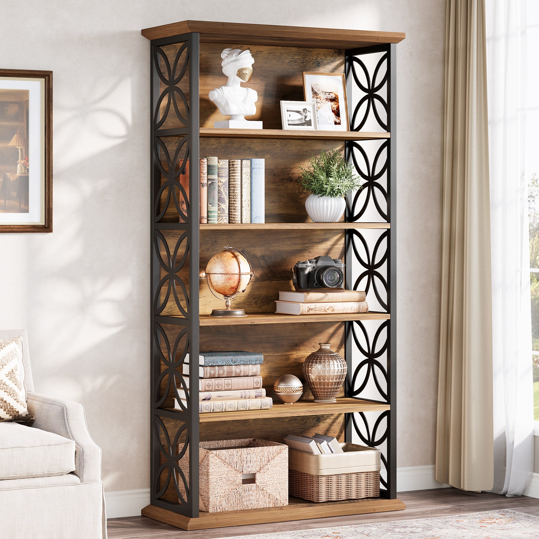 Tribesigns 71-Inch Tall Bookshelf, Open Storage Bookcase for Office