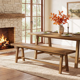 Tribesigns 63-Inch Solid Wood Dining Bench, Farmhouse Kitchen Bench for Dining Room 3