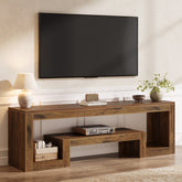 Tribesigns 63-Inch TV Stand, Farmhouse Entertainment Center with Open Storage Shelves for Living Room 3