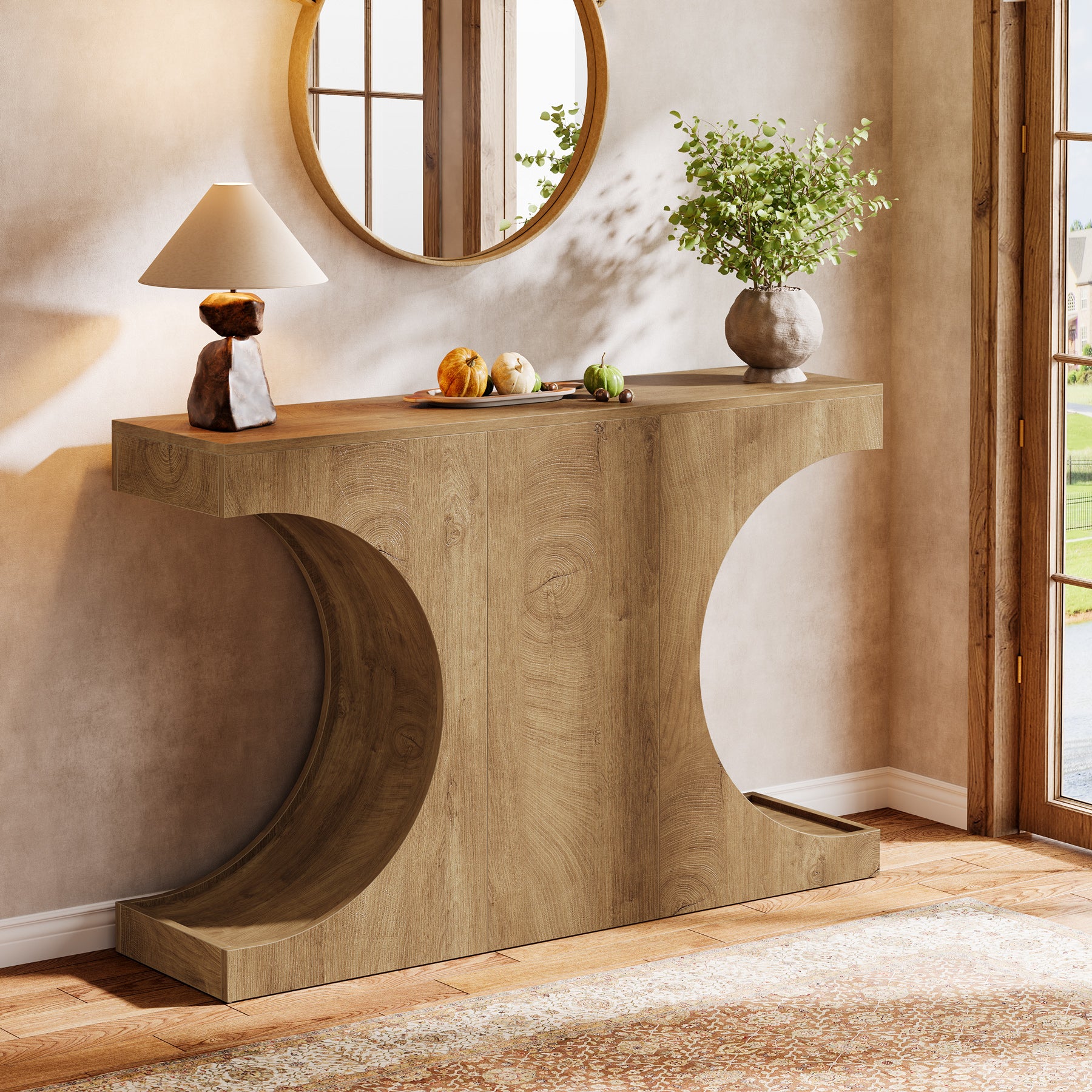 Tribesigns 47.24-Inch Farmhouse Console Table, with C-Shaped Legs for Hallway or Living Room