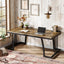 63" Executive Desk - Thick Wood Top & Metal Frame Workstation
#Colour_Vintage Brown & Black