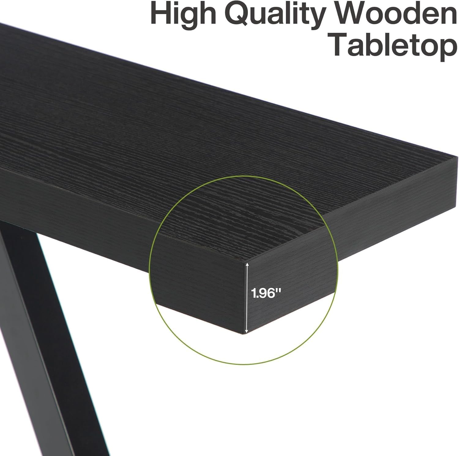 63" Industrial Console Table - Narrow Sofa Table Wood Finish for Entryway