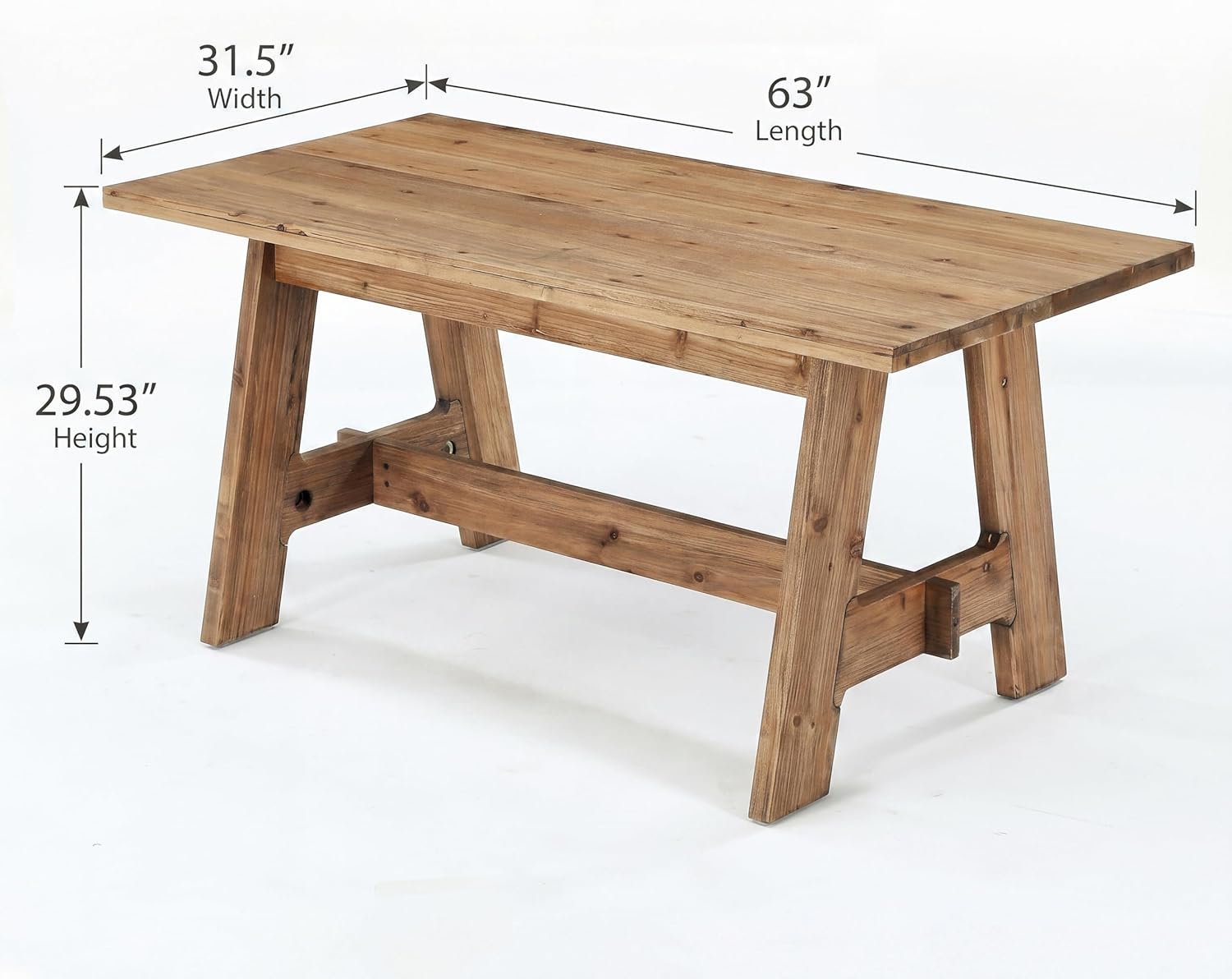 63" Wood Executive Office Desk, Large Rustic Computer Writing Desk for Home Office, Living Room
