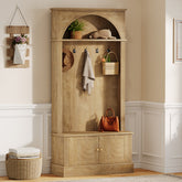 71 Inch Hall Tree with Bench and Storage, 4 in 1 Entryway Coat Rack for Hallway Mudroom 3