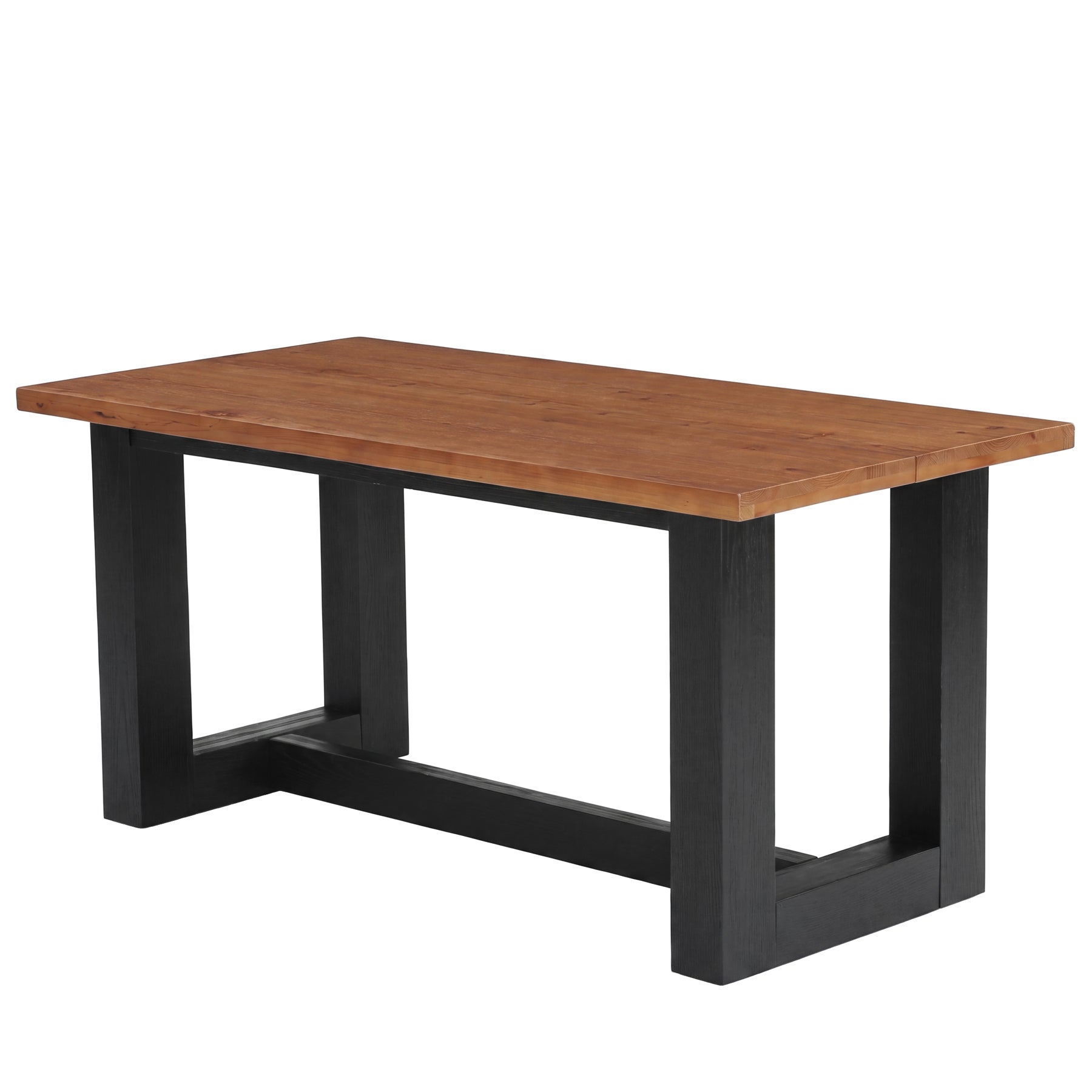 Tribesigns 63 Inch Solid Wood Dining Table for 6, Farmhouse Kitchen Table with U-Shaped Legs