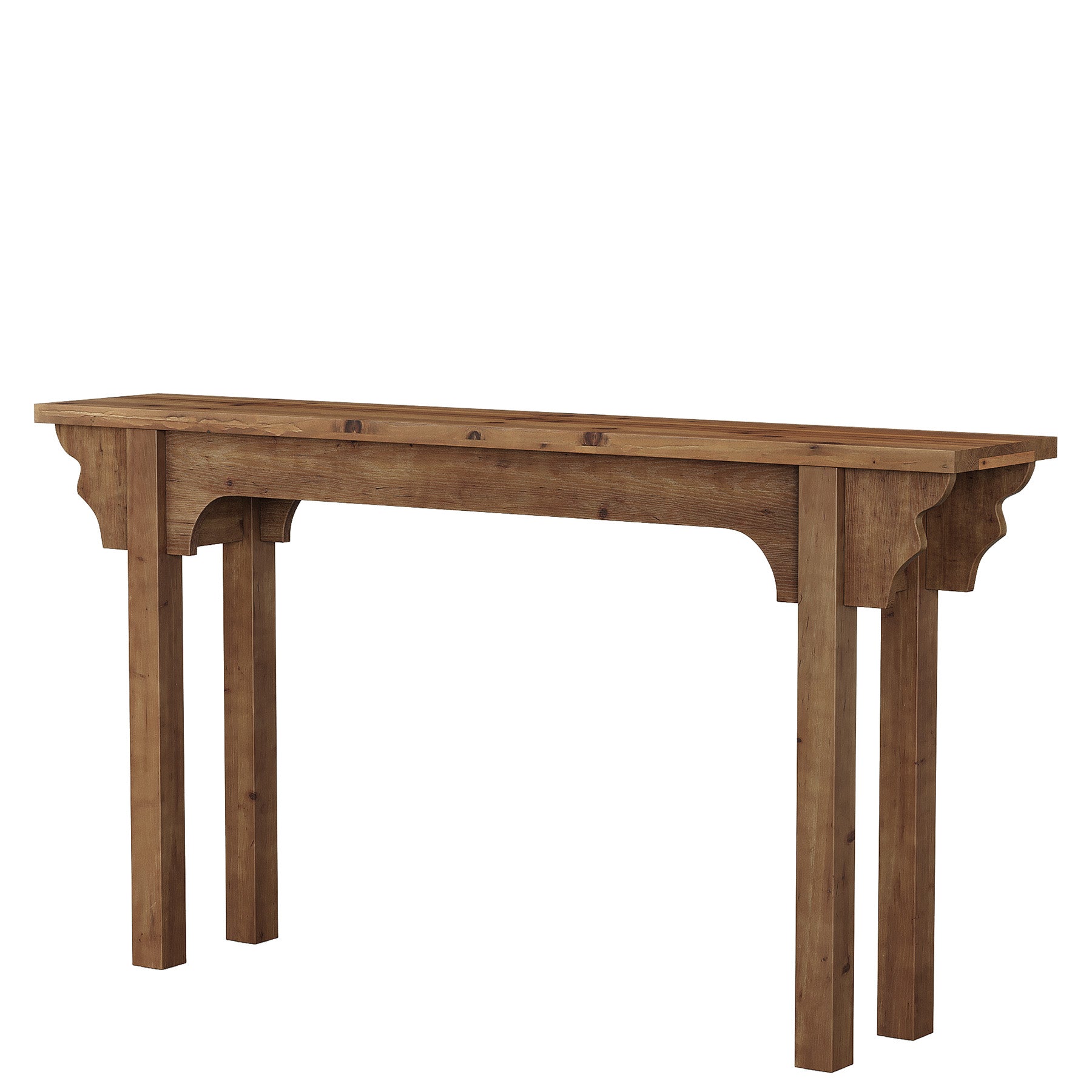 Tribesigns 63-Inch Solid Wood Console Table with Unique Side Design, Farmhouse Narrow Sofa Table for Entryway