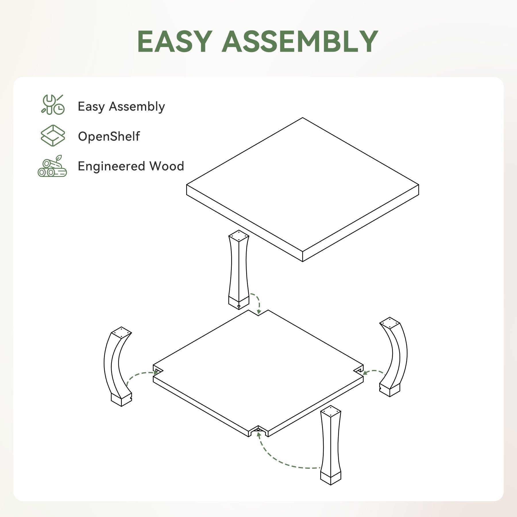 Tribesigns 31.49-Inch Square Solid Wood Coffee Table, Farmhouse Accent Table with Storage