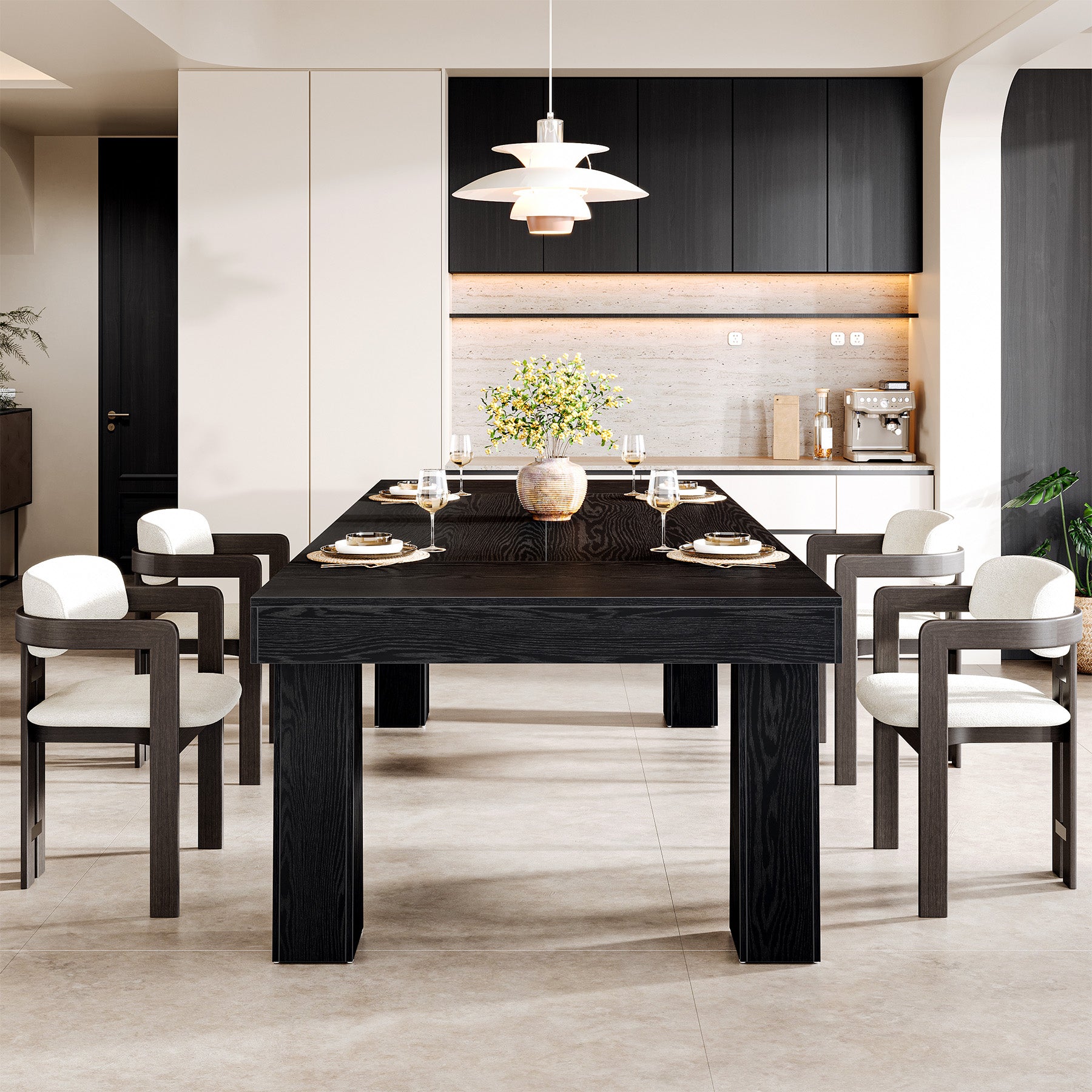 Tribesigns 63" Dining Table, Rectangular Kitchen Table for Dining Room