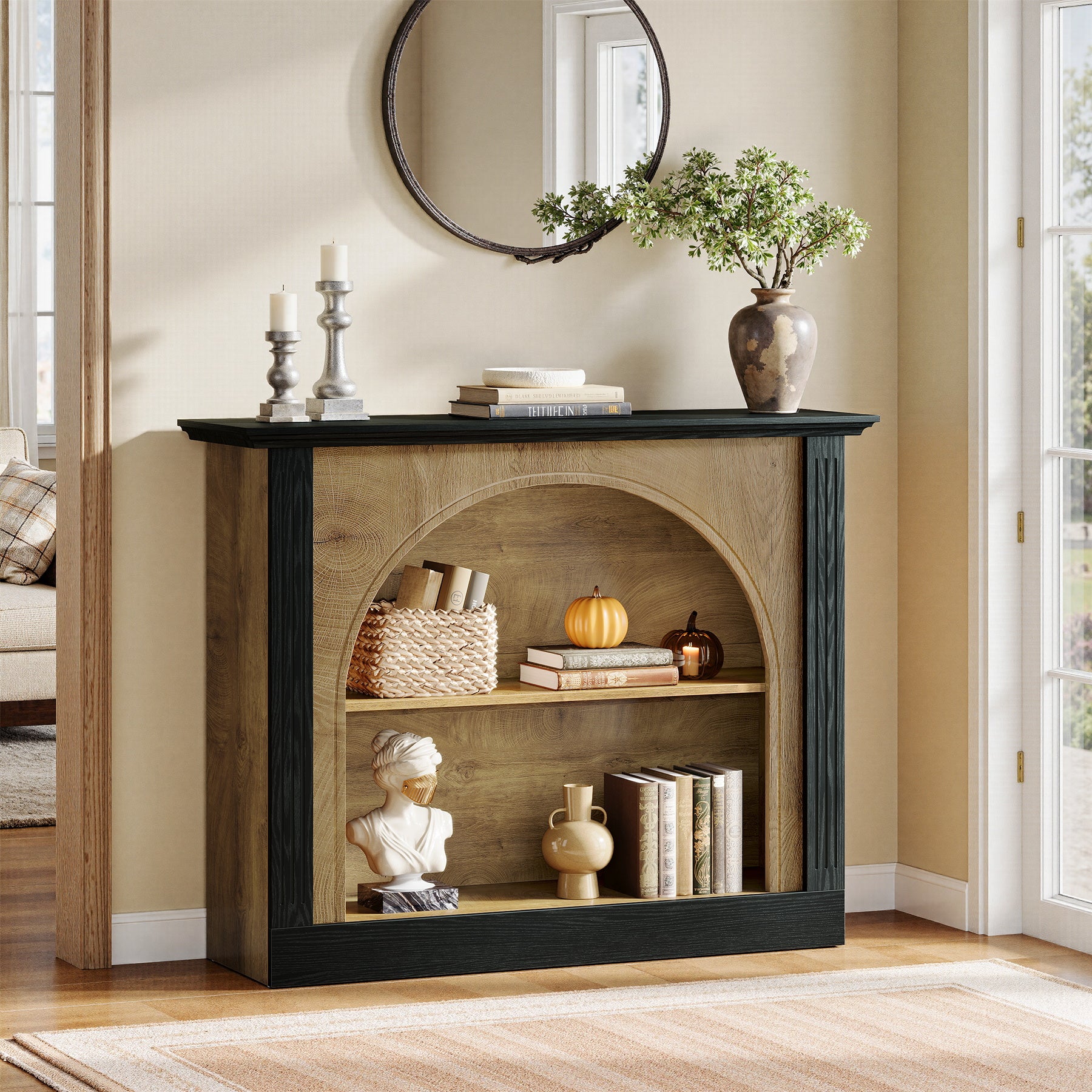 43 Inch Console Table with 3 Tier Storage, Entryway Sofa Table for Hallway Living Room