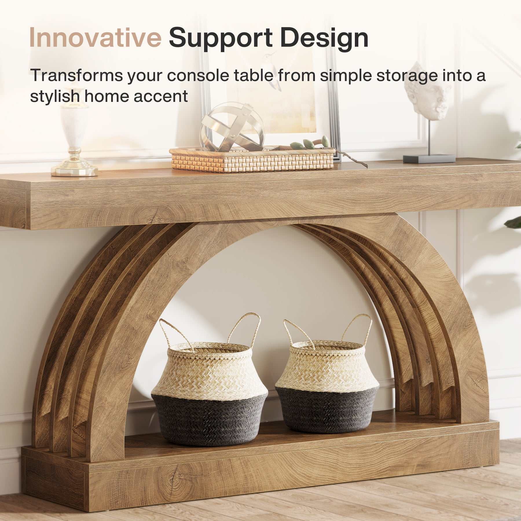 Tribesigns 63" Console Table, Narrow Entryway Table for Hallway Living Room