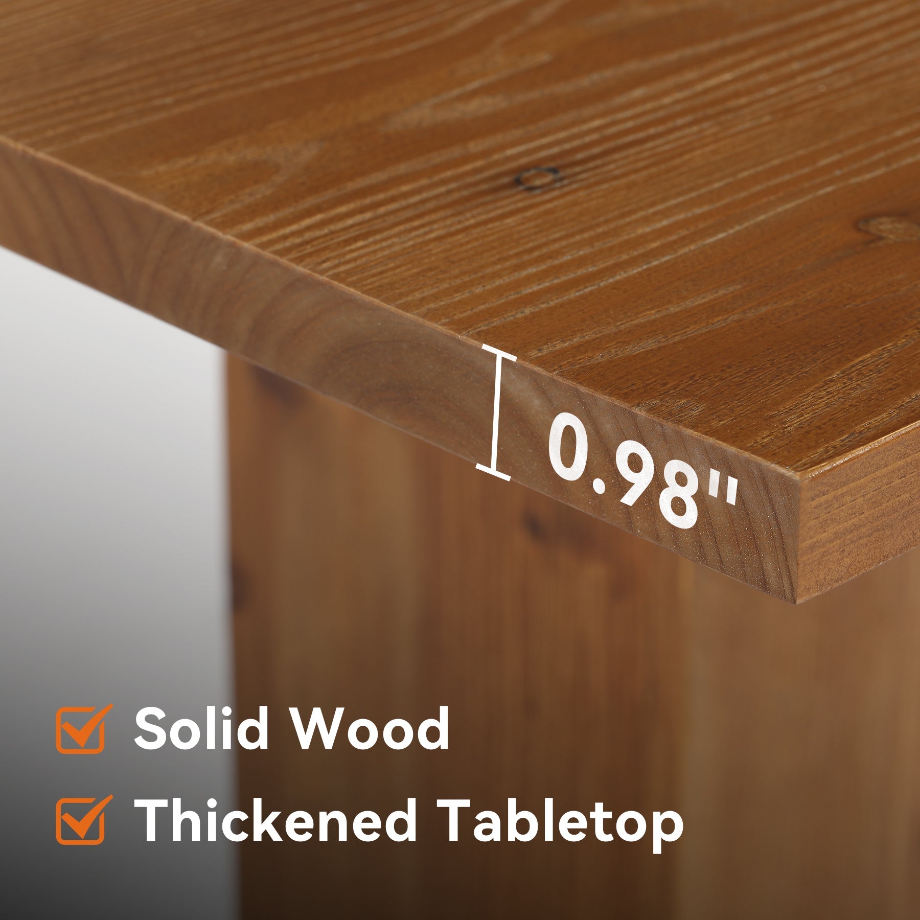 31.5" Square Solid Wood Dining Table for 4, Rustic Pedestal Base Walnut