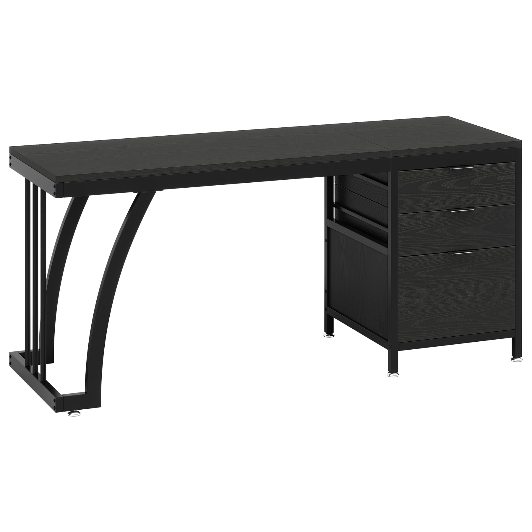 Tribesigns 59 Inch Computer Desk with Reversible 3-Drawer Storage, Industrial Desk for Home Office