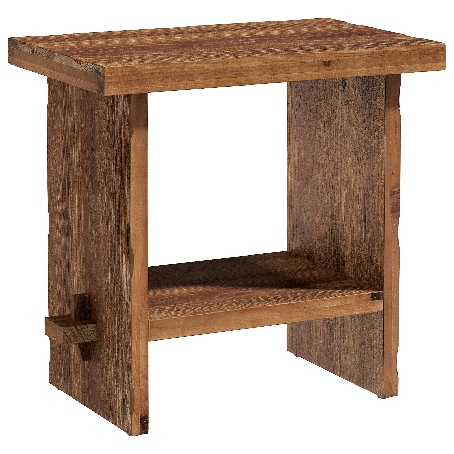 Tribesigns 23.62 Inch Solid Wood Side Table with 2-Tier Storage, Farmhouse End Table for Bedroom