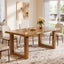 63-Inch Solid Wood Dining Table with Live Edge Top, Farmhouse Kitchen Table for 4 to 6 People