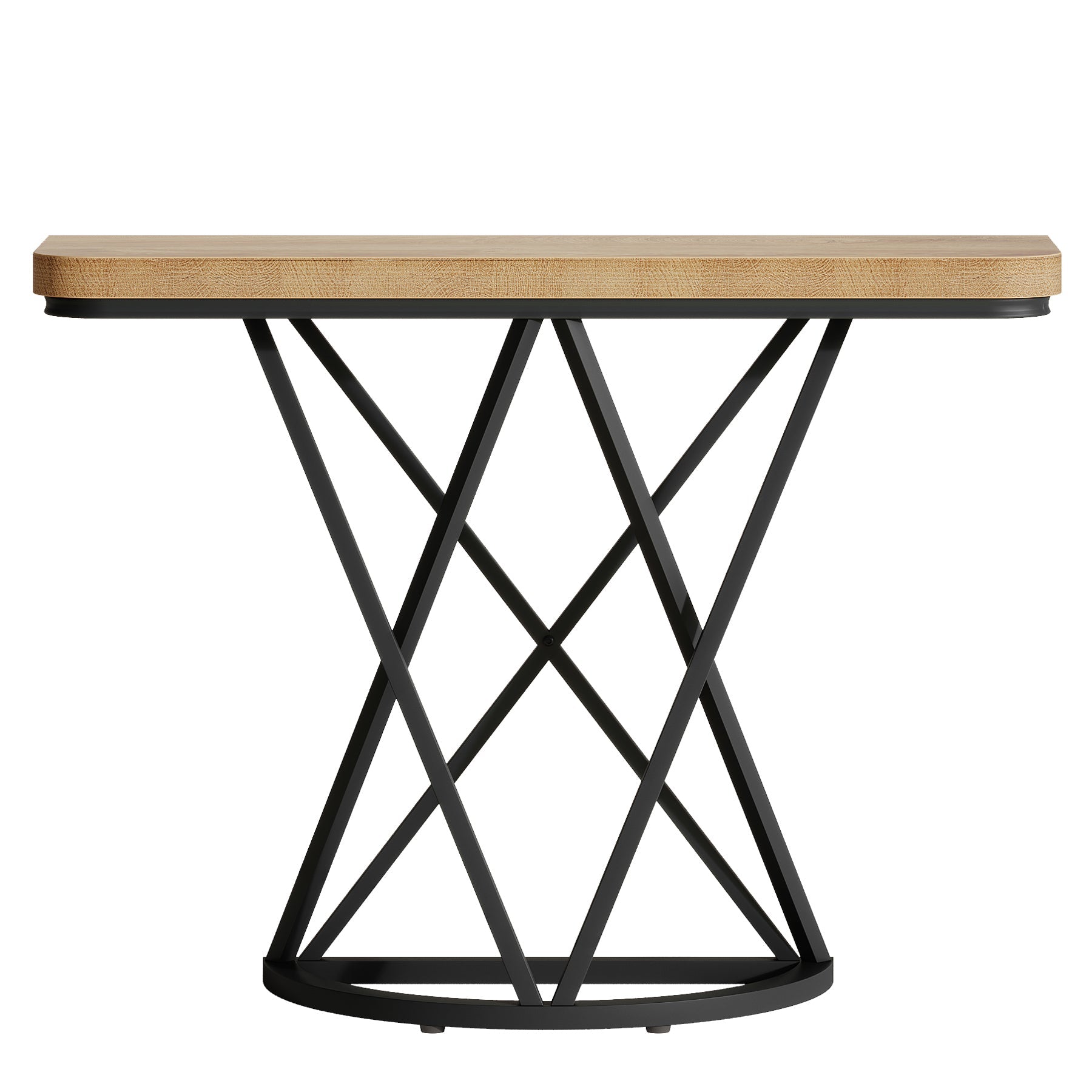 Tribesigns 41.3" Industrial Console Table, Narrow Entryway Sofa Table with Geometric Metal Base